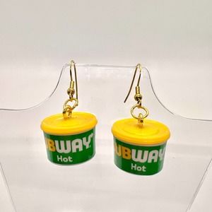 Subway Soup Cup Earrings - Fast Food Earrings - Foodie Mini Brands Earrings